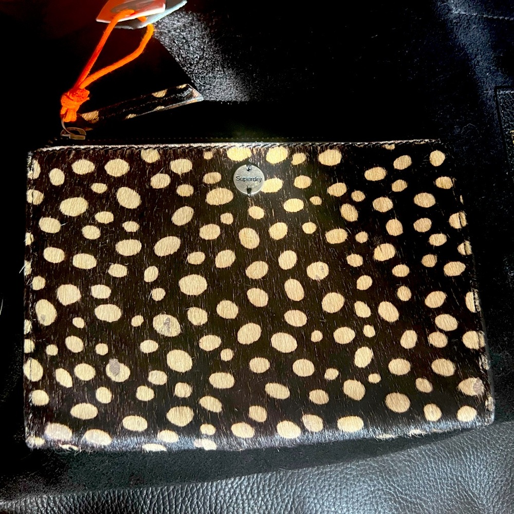 Superdry Calf Hair Leather Wallet Clutch